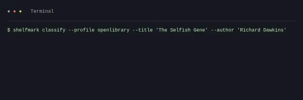 Terminal demo for shelfmark